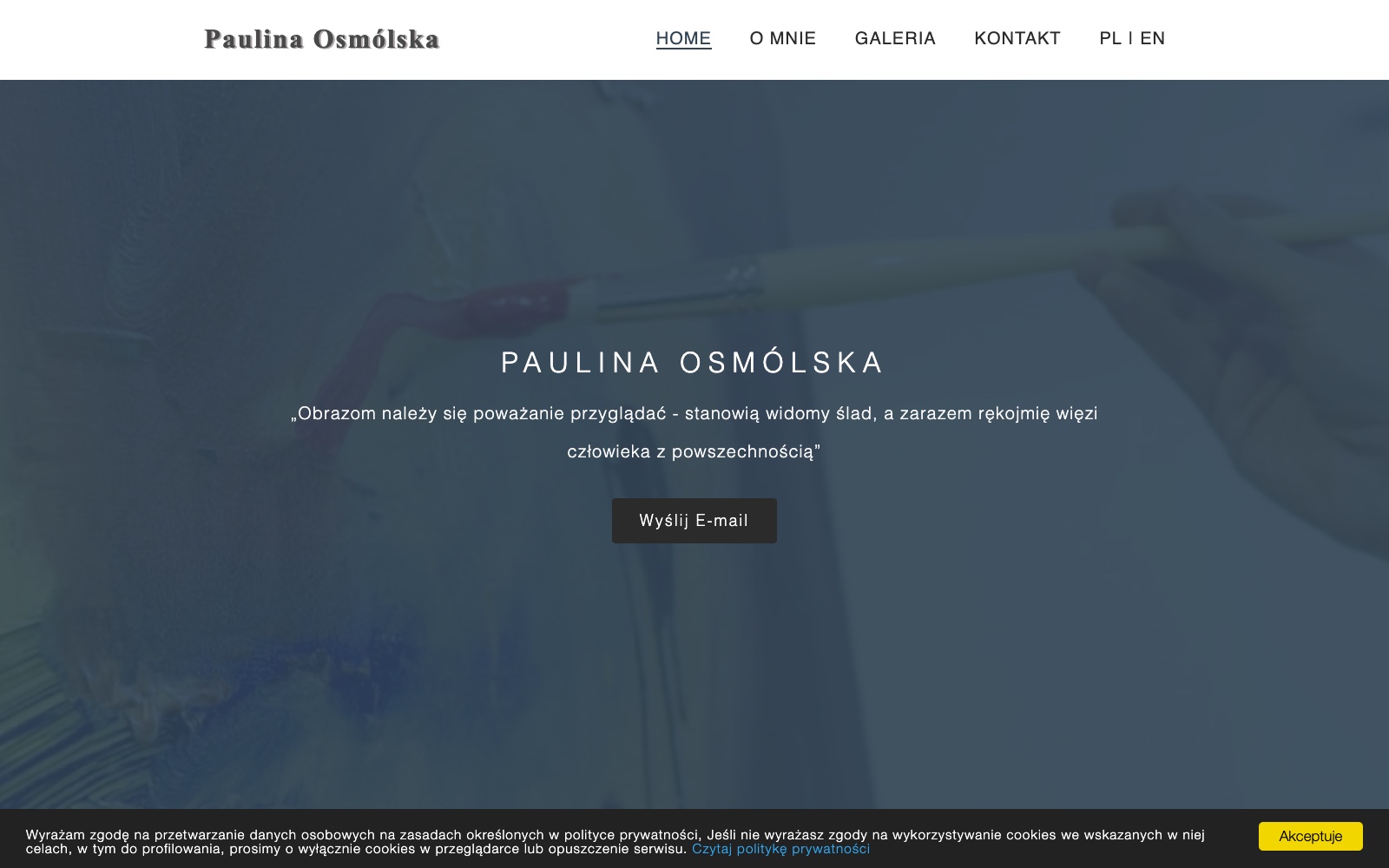 Screenshot strony paulina-osmolska.pl — hero z tytułem i CTA